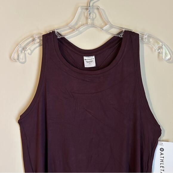 Athleta Maroon “Ease In Rib Tank” Racerback Breathable Workout Top Size Medium - Picture 7 of 16